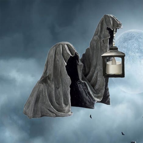 Halloween-Dekoration für Haus, Garten und Außenbereich – Sensenmann-Laterne, Skelettfigur in Schachtel, Bildfarbe, Einheitsgröße. (1/5)