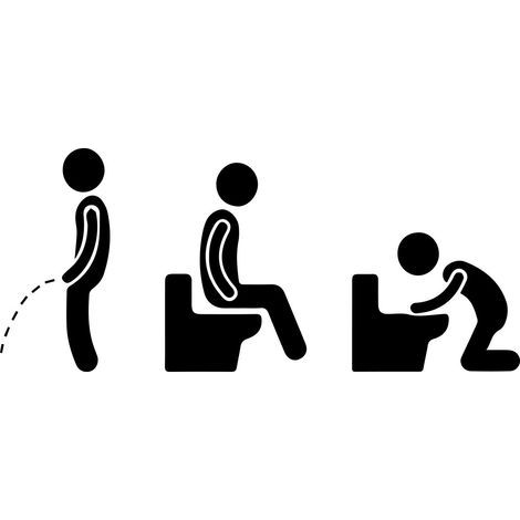 Panneau de porte de toilettes pour hommes et femmes Autocollant de salle de bain Autocollants de porte Art mural amusant pour salle de bain Panneau de toilettes du personnel (1/5)