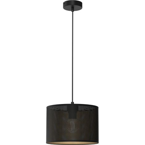 Suspension noire intérieur or Ø25 E27 style loft Luminex