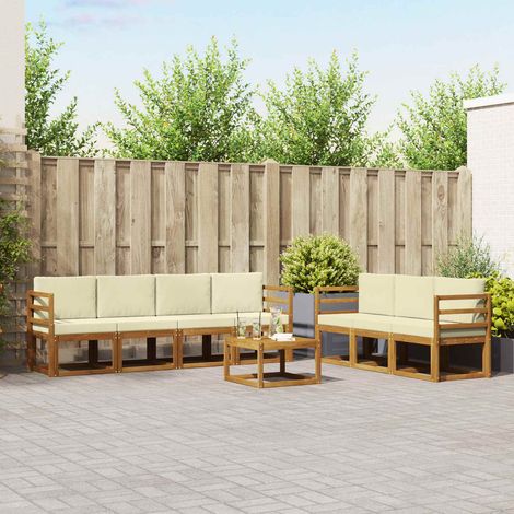 vidaXL Outdoor-Sofagarnitur 8 pcs Natur und Creme (1/5)
