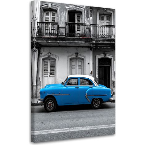 Wandbild Blaues altes Auto Havanna Kuba 20x30 (1/5)
