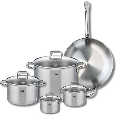Set de 1 Poêle de cuisson 32 cm et 4 faitouts 12, 14, 20 et 26 cm Elo Profi Citrin (1/5)