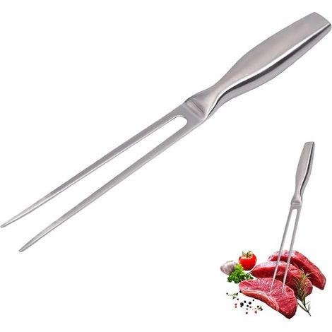 Forchetta da carne Dailygoods in acciaio inox, 27 cm, forchetta professionale per bistecche, arrosti, pollo e verdure, forchetta da barbecue con manico lungo (1/5)