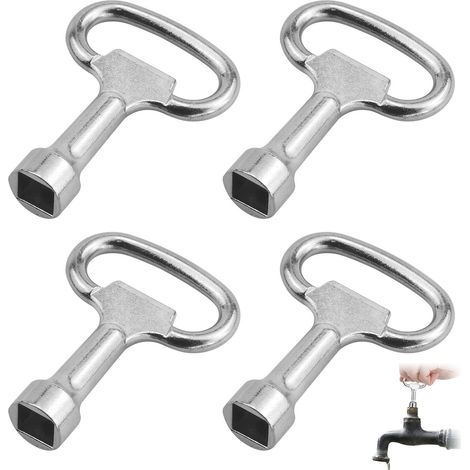 Lot de 4 clés carrées de 8 mm, clé à douille, clé de purge de chauffage (1/5)