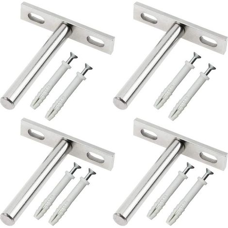 Supports métalliques pour étagères flottantes 79 mm Supports pour supports muraux cachés en bois 4 pièces. (1/5)