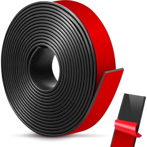 Bande de Caoutchouc Adhésive, 20mmx2mmx3m Tapis Caoutchouc Néoprène Absorption des chocs, antidérapant Bande de Protection Caoutchouc DIY Protection De Sol (1/5)
