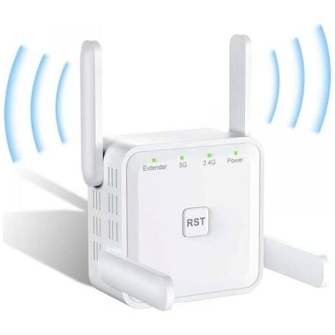Puissant répéteur WiFi 1200Mbps Range Extender double bande 5 GHz et 2,4 GHz, compatible avec AP/routeur/pont (1/5)