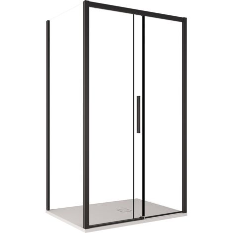 Box Doccia Angolare 80x140 cm 1 Anta Scorrevole in Cristallo Trasparente 6mm H195 Bonussi Eliane (1/5)