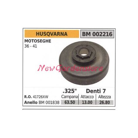 Pignone HUSQVARNA motore motosega 36 41 .325' denti 7 002216