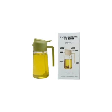 Générique Vaporisateur d'Huile Cuisine 470ml, Spray Réutilisable pour Cuisson et Salade, 2 en 1 (Vert) (1/5)