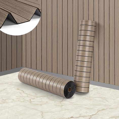 Panneau Mural Decoratif Bois Autocollant Papier Peint Bois 3d en Mousse Marron 30CMx3M Panneaux Muraux 3d Adhesif pour Cuisine Salle De Bain Imperméable Revetement Mural Chambre Épais (1/5)