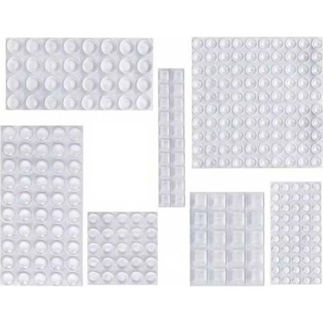 Patins en silicone, coussinets antibruit, patins de protection en caoutchouc auto-adhésifs, pieds antidérapants transparents, adaptés aux portes, armoires, cuisines, salles de bains et bureaux, dispon (1/5)