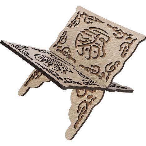 Étagère pliante vintage pour Coran, support de rangement pour livres de prières musulmans en bois sculpté, pliable (1/5)