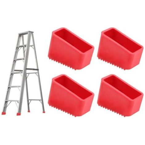 Pour pieds d'échelle universels 50 x 20 mm,4 Pièces Couvre Pieds d'Échelle en Caoutchouc, Antidérapant pour Sécurité Optimale, Protection Robuste pour Échelles Télescopiques et Escaliers (1/5)