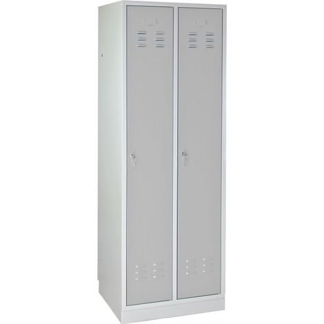 Armoire vestiaire 2 portes - Gris clair - 600 x 500 x 1775 mm