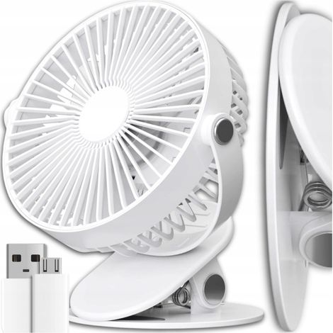 Mini ventilador de escritorio recargable de 4 pulgadas con conexión inalámbrica y batería integrada de 1200 mAh. (1/5)