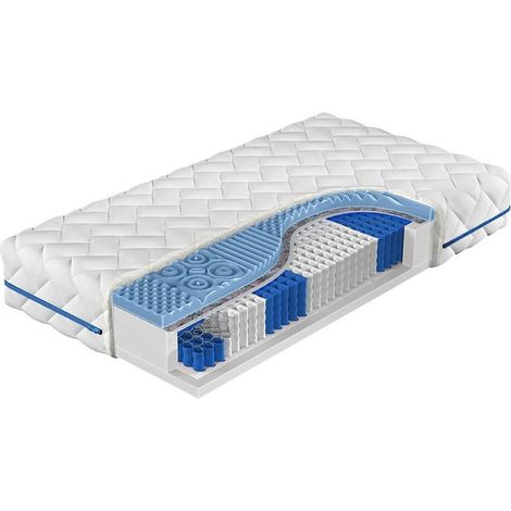 Matelas ComfiDream Blue Line Hard , Avec ressorts (Pocket), Deux niveaux de fermeté, À deux côtés, 7 matelas à 7 zones de dureté, Respirant, Fibre de noix de coco, Mousse de polyuréthane (1/3)