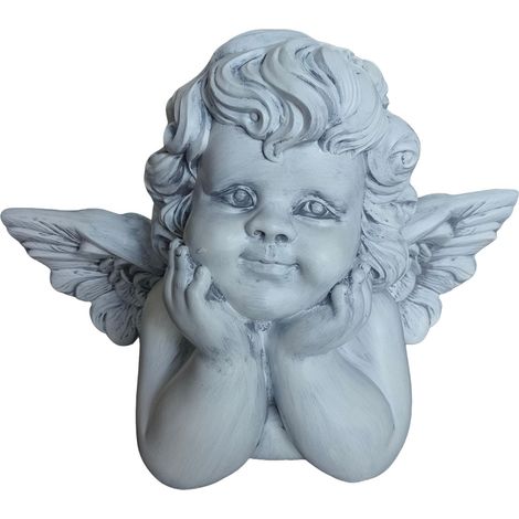 Statua di angelo funerario, 31 cm, in poliresina, resistente agli agenti atmosferici.