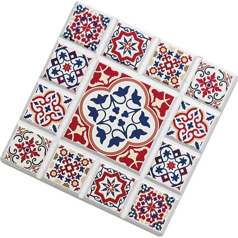 Sottobicchiere Zassenhaus Marrakesch, ceramica/sughero, 11 x 11 cm, motivo floreale (1/3)