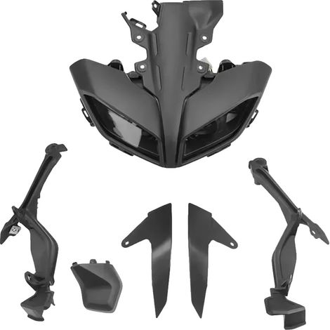 Conjunto de faro delantero, compatible con Yamaha MT09, plástico ABS duradero, color negro. (1/2)