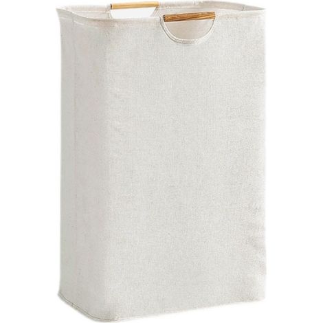 Cesto para la Ropa sucia 30x30x40cm, Cesto para la Ropa Plegable con asa, Cesto para la Ropa Grande para Ropa, Viajes, Toallas, Juguetes en la Familia y el Dormitorio, Blanco (1/4)