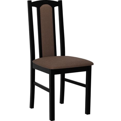 Silla Victorville 145, Negro, 95x43x47cm, Tapiz, De madera, Madera, Muebles ya montados (1/4)