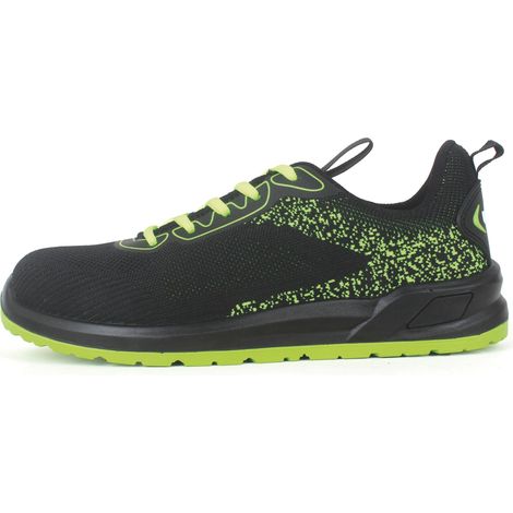 Utilia SCARPE ANTINFORTUNISTICA BASSE S1PS FO SR ANTHEA IN TESSUTO Col. Nero e verde lime Mis. 37