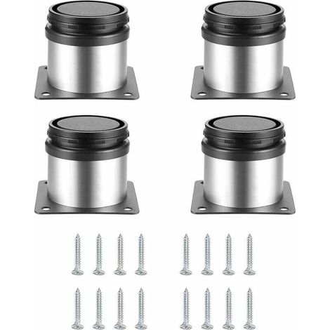 4 Pièces Pieds de Meubles Réglables, Pied de Table Reglable Hauteur Métal, Pieds Meuble Cuisine, Pieds de Meubles Armoires éTagèRes Table Acier Inoxydable, avec Vis - 50mm50 mm