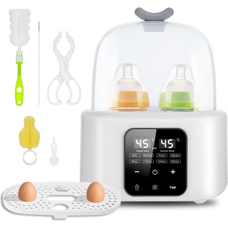 6-in-1 Baby Bottle Warmer with Temperature Control, Heats Breast Milk and Formula in Minutes, Milk Warmer with Digital LCD Display