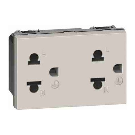 Prise duplex BTIKM4185 2P+T 16A 127/250 Vca, norme euro-américaine