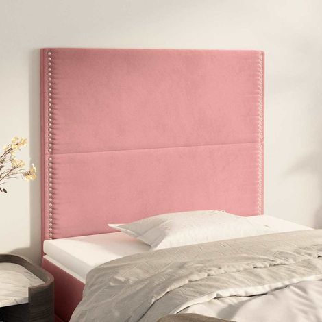 vidaXL Cabecero de cama rosa 90x5x118/128 cm Terciopelo (1/5)