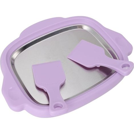 Machine à crème glacée roulée, machine à frire la glace en acier inoxydable, plateau à crème glacée, machine à yaourt glacé pour enfants, barbotines (1/5)