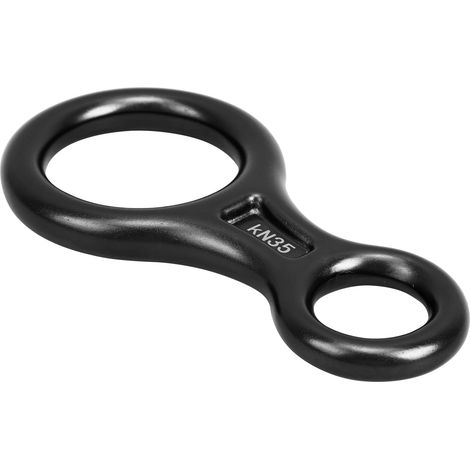 Plaque de rappel en alliage noir, descendeur en forme de 8 de 35 kN pour escalade et descente en rappel (1/5)