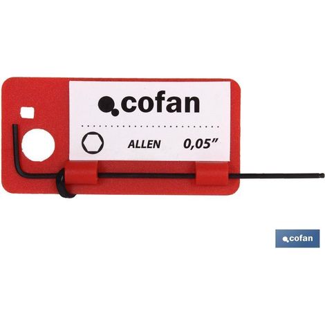 Llave Allen 0,05 pulgadas con punta esférica en acero Cr-V