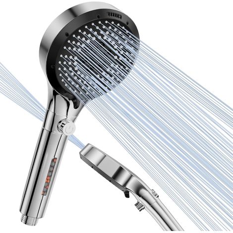 6-Düsen-Hochdruckduschkopf mit Filter und Universalanschluss 120-mm-Filterduschkopf mit Silikondüsen, wassersparend, einfache Badinstallation, kein Schlauch erforderlich (1/5)