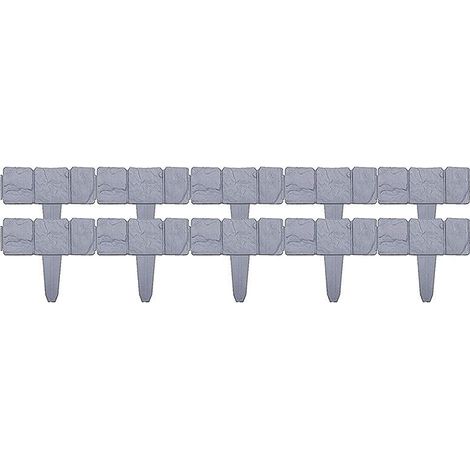 Bordures de jardin en plastique effet pierre, 10 panneaux décoratifs pour parterre, pelouse et plantes.