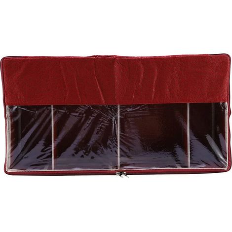 Armoire à chaussures transparente en tissu non tissé, empilable et pliable, rangement pour chaussures, organisation des chaussures, boîte à poussière, rouge (1/5)