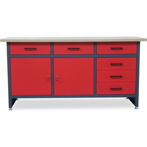 Établ HENRY, 1700 x 850 x 600 mm, rouge anthracite