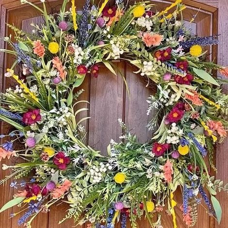 Guirlande décorative, Guirlande de Fleurs Sauvages artificielles Guirlande Polyvalente garale décorative de Printemps d'été,45cm (1/4)