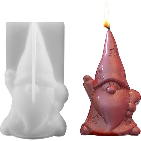 Moules à bougies de Noël, moule à bougies du Père Noël, moule en silicone de Noël, moule en silicone 3D, moules en résine époxy pour moule de moulage (1/5)