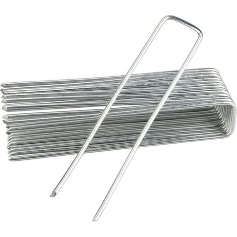 10 pièce 15X4CM piquets Sardines de Fixation en métal agrafes paillage en Forme de U Jardinage Clous en Tissu de Mauvaises Herbes Clous de Tente pour la Fixation de Tissu (1/5)