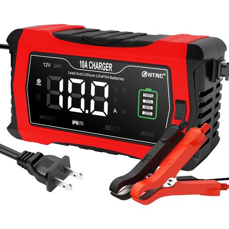 Caricabatterie per auto, riparazione automatica a impulsi, schermo LCD, blu, EU-a (1/2)