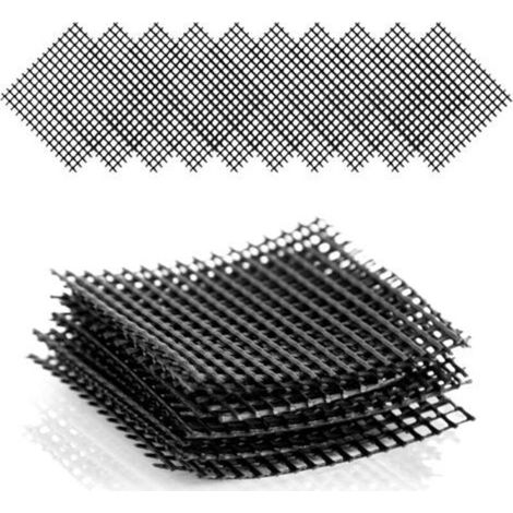 Set de 10 Grilles de Drainage en Plastique, Noir - Grille de Drainage carrée pour Coupe Bonsai, Pot de Fleurs ou jardinière - 10 x 10 cm (1/5)