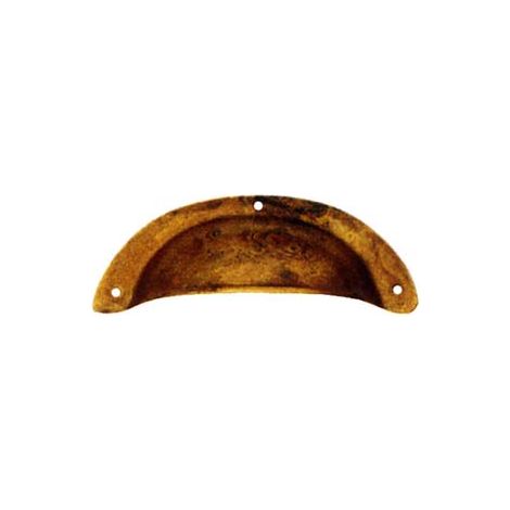 MANIGLIE PER MOBILI A CONCHIGLIA MOD.15122 IN OTTONE ANTICATO- - mm.77x31h. - 5 pezzi METALSTYLE