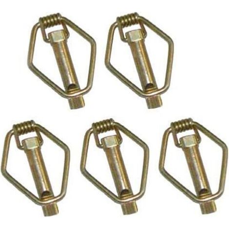 Pasadores de seguridad de 10,5 mm – Paquete de 5 – Diseño de resorte patentado – Para orificios de 11 mm – Fijación temporal o permanente (1/2)