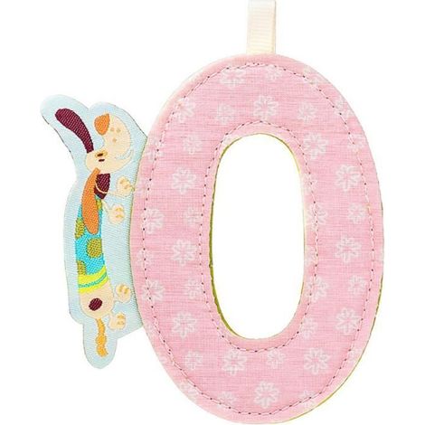 Lettre décorative - LILLIPUTIENS - Jef le chien - Rose - Réversible - Enfant (1/3)