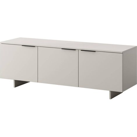 Matenano TV-Ständer, Wohnzimmer-Sideboard mit drei Flügeltüren, vom Boden abgehoben, 150x42 H55 cm, beige (1/4)