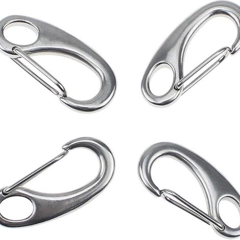 4er-Packung Eierhaken aus Edelstahl, Federverbindungshaken für Sonnensegel, Schwerkraftverschlüsse, wind- und stoßfestes Zubehör für Zelte/Sonnenschutzhäuser (1/5)
