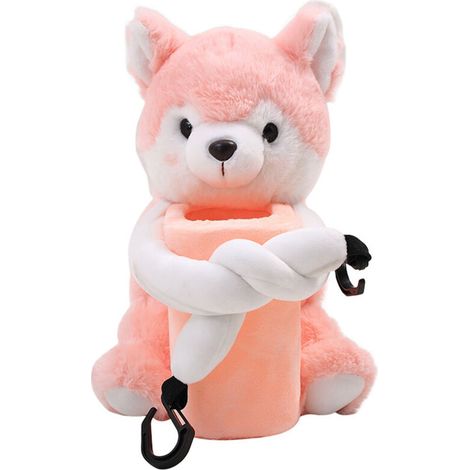 Boîte à mouchoirs en forme de renard, couvercle de boîte à mouchoirs créatif et mignon à motif animal de dessin animé, boîte de rangement portable en peluche pour mouchoirs, boîte à serviettes, convie