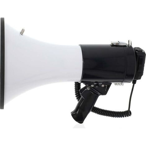 Nedis Megaphon / Reichweite offenes Feld bis zu: 1500 m / max. Lautstärke-Regler: 120 dB / Abnehmbares Mikrofon / Eingebaute Sirene / Bluetooth® / Aufnahemfunktionalität / USB Wiedergabe / Schulterrie
